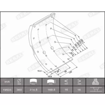 Garniture de sabot de frein BERAL
