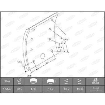Garniture de sabot de frein BERAL