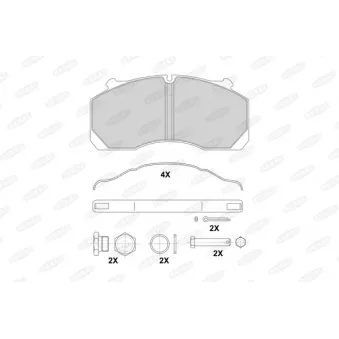 Jeu de 4 plaquettes de frein BERAL