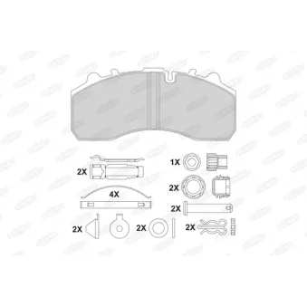 Jeu de 4 plaquettes de frein BERAL