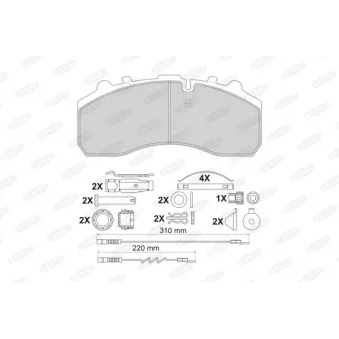 Jeu de 4 plaquettes de frein BERAL