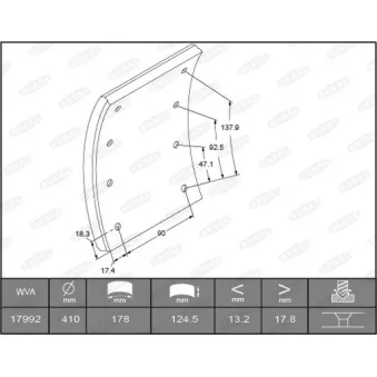 Kit de garnitures de frein, frein à tambour BERAL