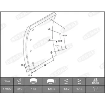 Garniture de sabot de frein BERAL