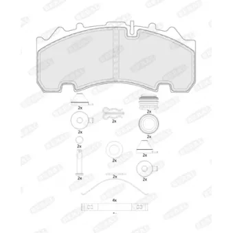 Jeu de 4 plaquettes de frein avant BERAL