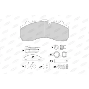 Jeu de 4 plaquettes de frein BERAL