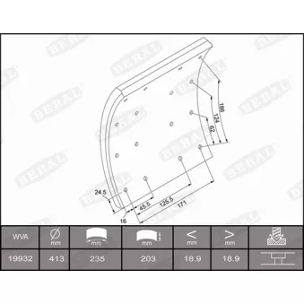 Garniture de sabot de frein BERAL