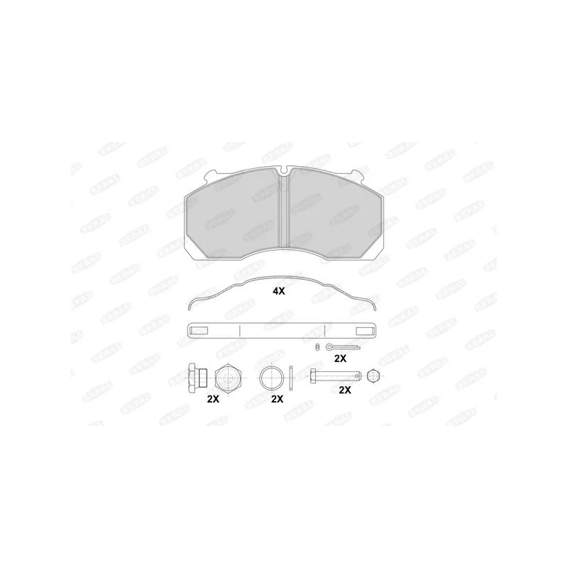 Jeu de 4 plaquettes de frein BERAL BCV29150BK