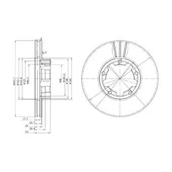 Jeu de 2 disques de frein avant DELPHI