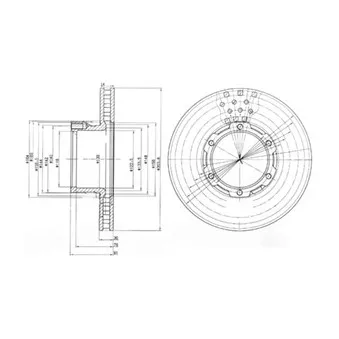 Jeu de 2 disques de frein avant DELPHI