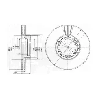 Jeu de 2 disques de frein avant DELPHI