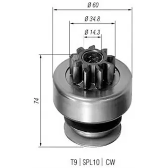 Embrayage à roue libre, démarreur MAGNETI MARELLI 940113020101