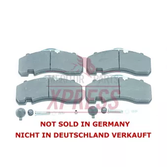 Jeu de 4 plaquettes de frein avant MERITOR