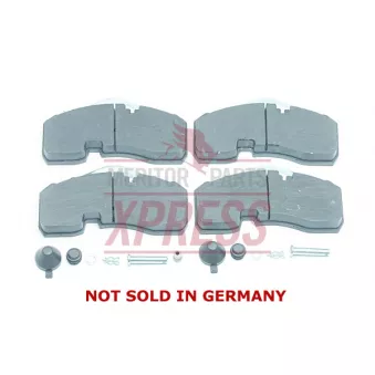 Jeu de 4 plaquettes de frein avant MERITOR