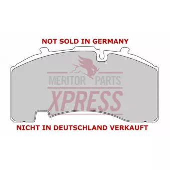 Jeu de 4 plaquettes de frein avant MERITOR