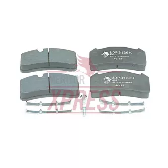 Jeu de 4 plaquettes de frein avant MERITOR