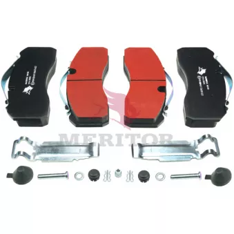 Jeu de 4 plaquettes de frein avant MERITOR