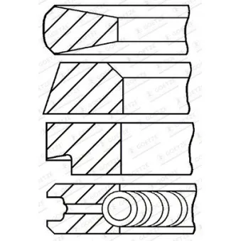 Jeu de segments de pistons GOETZE ENGINE