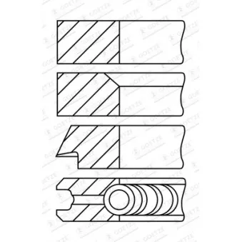 Jeu de segments de pistons GOETZE ENGINE 08-167611-10