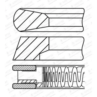 Jeu de segments de pistons GOETZE ENGINE 08-451200-00