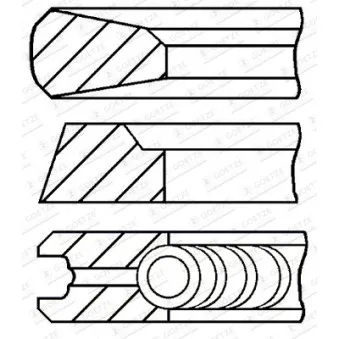 Jeu de segments de pistons GOETZE ENGINE