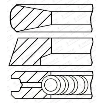 Jeu de segments de pistons GOETZE ENGINE 08-440600-00