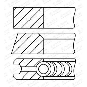 Jeu de segments de pistons GOETZE ENGINE 08-782910-00