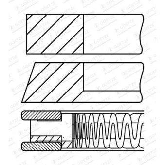 Jeu de segments de pistons GOETZE ENGINE 08-448700-00