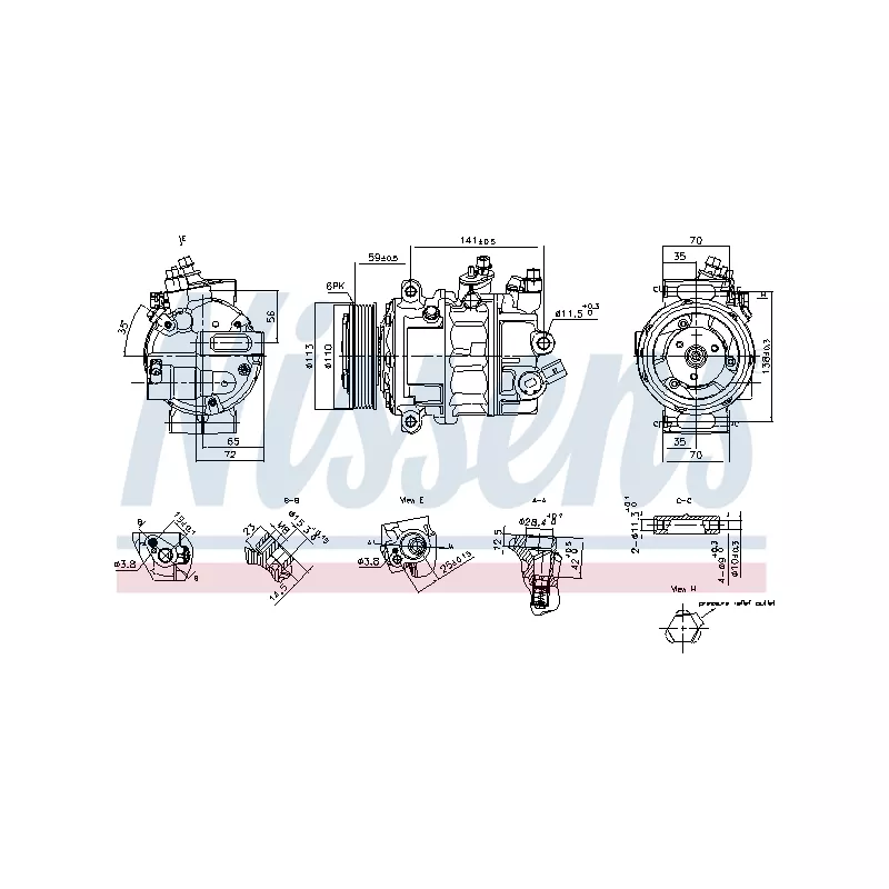 Compresseur, climatisation NISSENS 890893