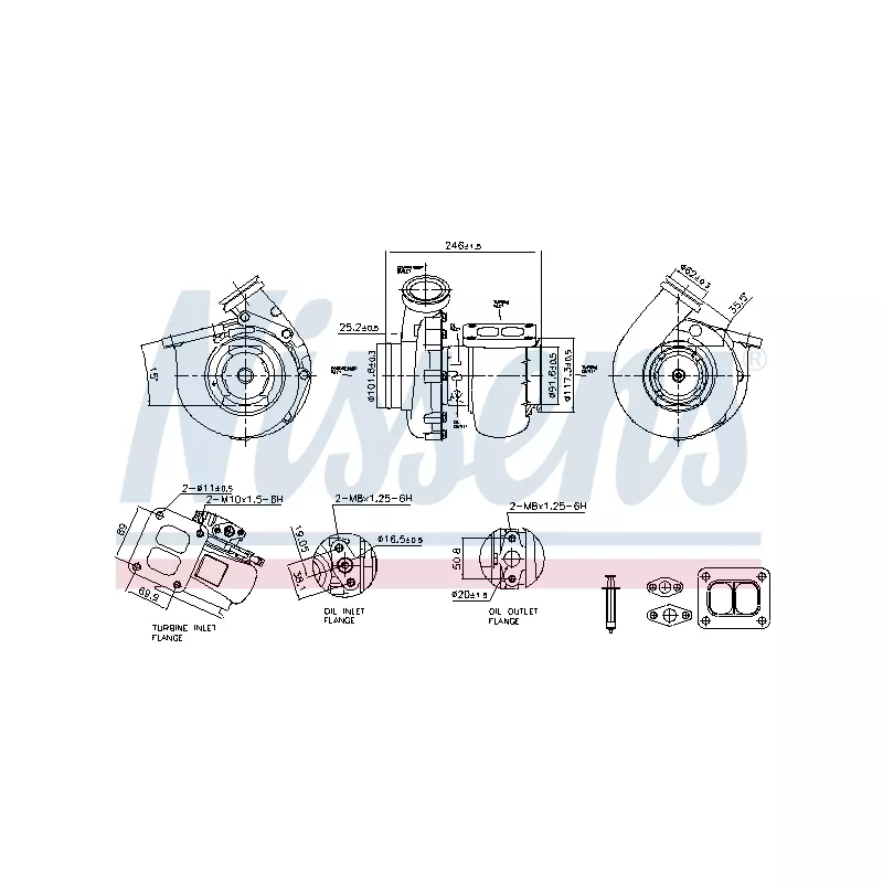 Turbocompresseur, suralimentation NISSENS 93712