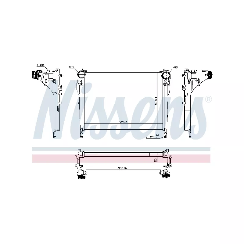 Intercooler, échangeur NISSENS 961571