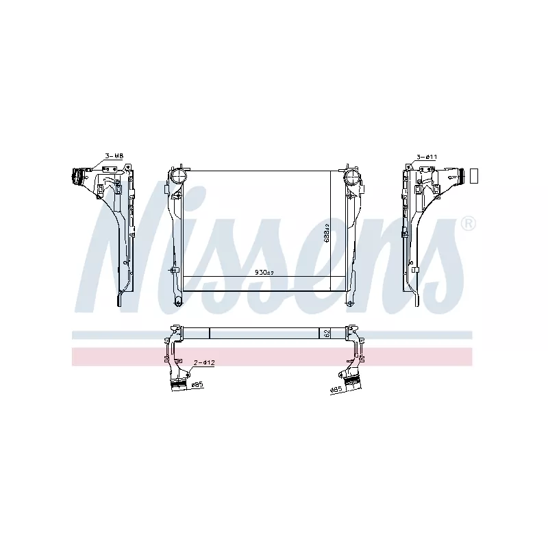 Intercooler, échangeur NISSENS 961566