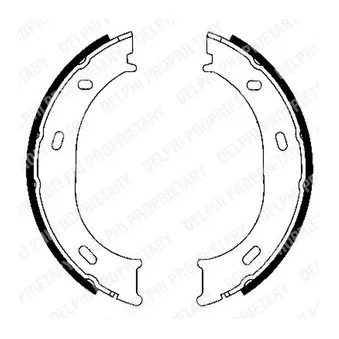 Jeu de mâchoires de frein, frein de stationnement DELPHI