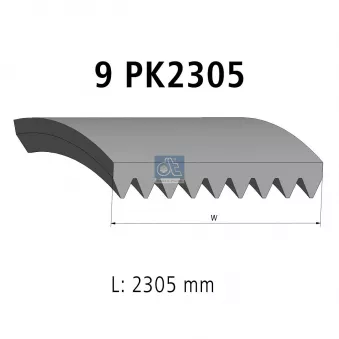 Courroie trapézoïdale à nervures DT 4.81704