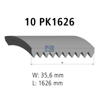 Courroie trapézoïdale à nervures DT