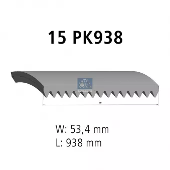 Courroie trapézoïdale à nervures DT 7.54814