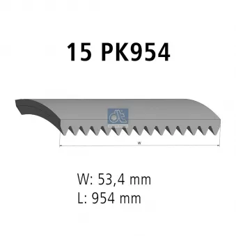 Courroie trapézoïdale à nervures DT 7.54815