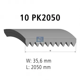 Courroie trapézoïdale à nervures DT