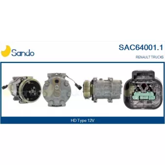 Compresseur, climatisation SANDO SAC64001.1