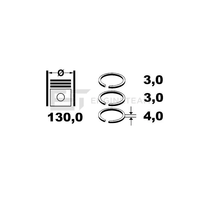 Jeu de segments de pistons ET ENGINETEAM R1006300
