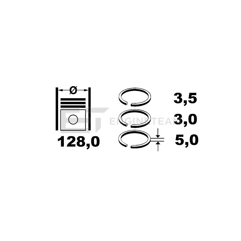 Jeu de segments de pistons ET ENGINETEAM R1002800