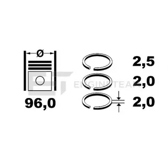 Jeu de segments de pistons ET ENGINETEAM R4001500