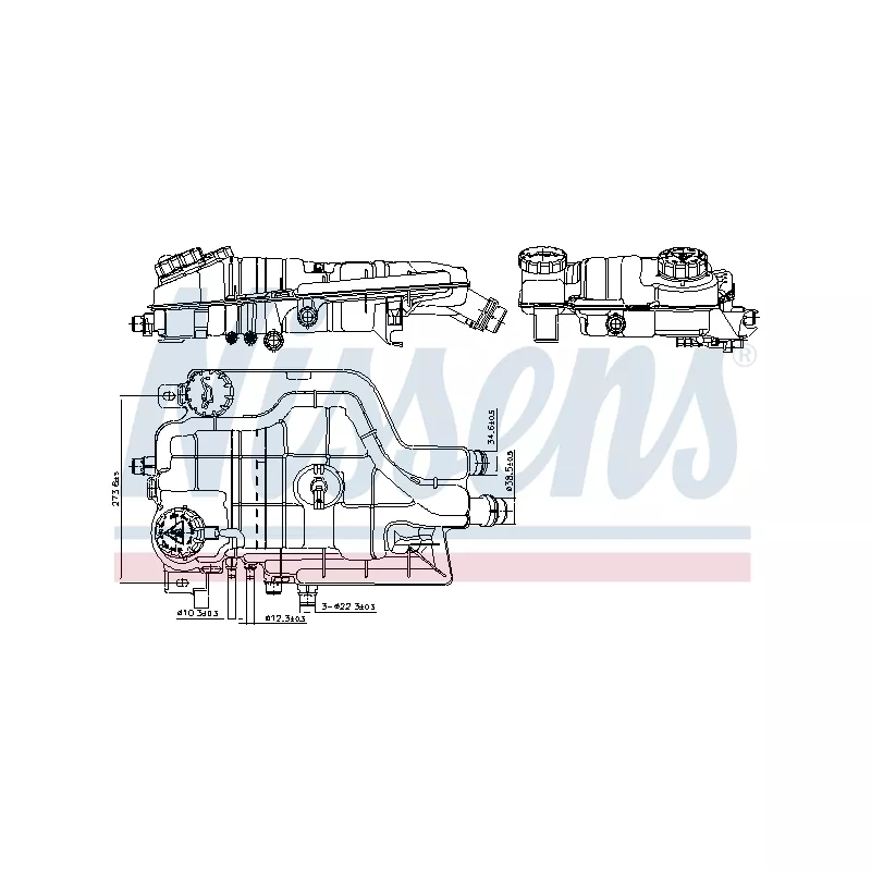 Vase d'expansion, liquide de refroidissement NISSENS 996205