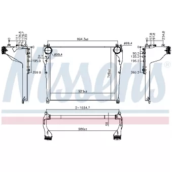 Intercooler, échangeur NISSENS