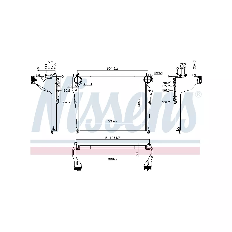 Intercooler, échangeur NISSENS 961568