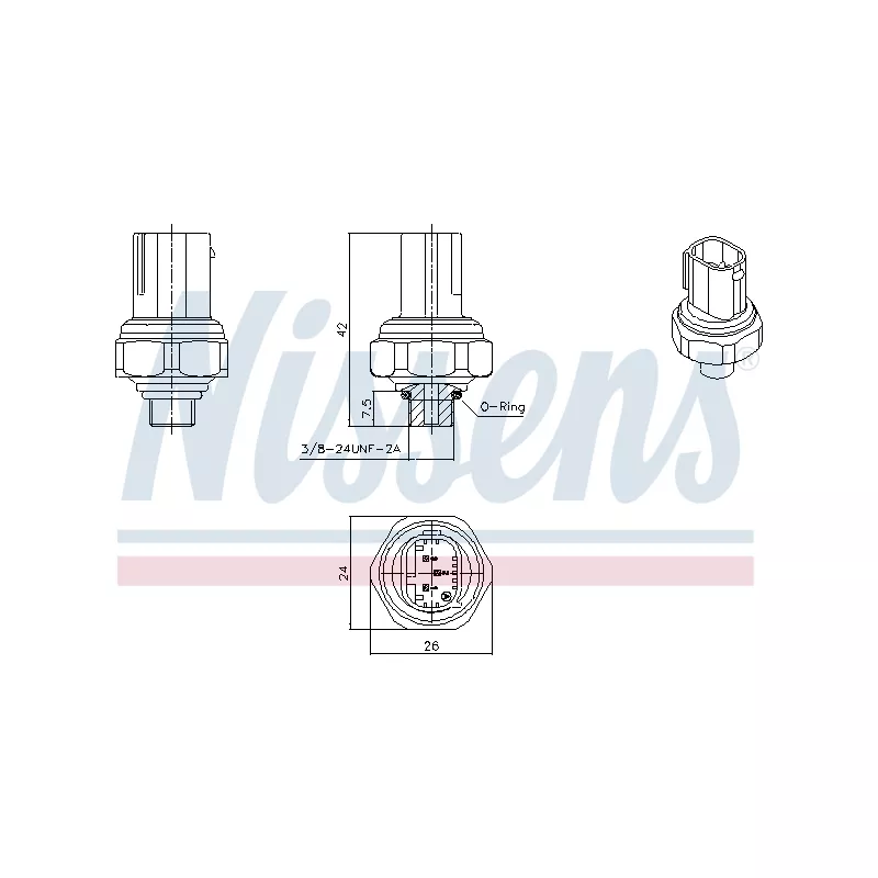 Pressostat, climatisation NISSENS 301070