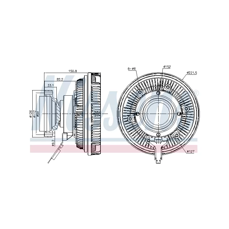 Embrayage, ventilateur de radiateur NISSENS 86250