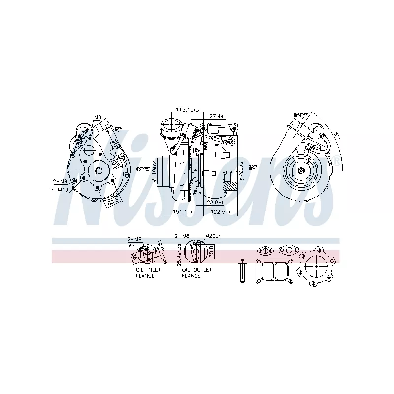 Turbocompresseur, suralimentation NISSENS 93617