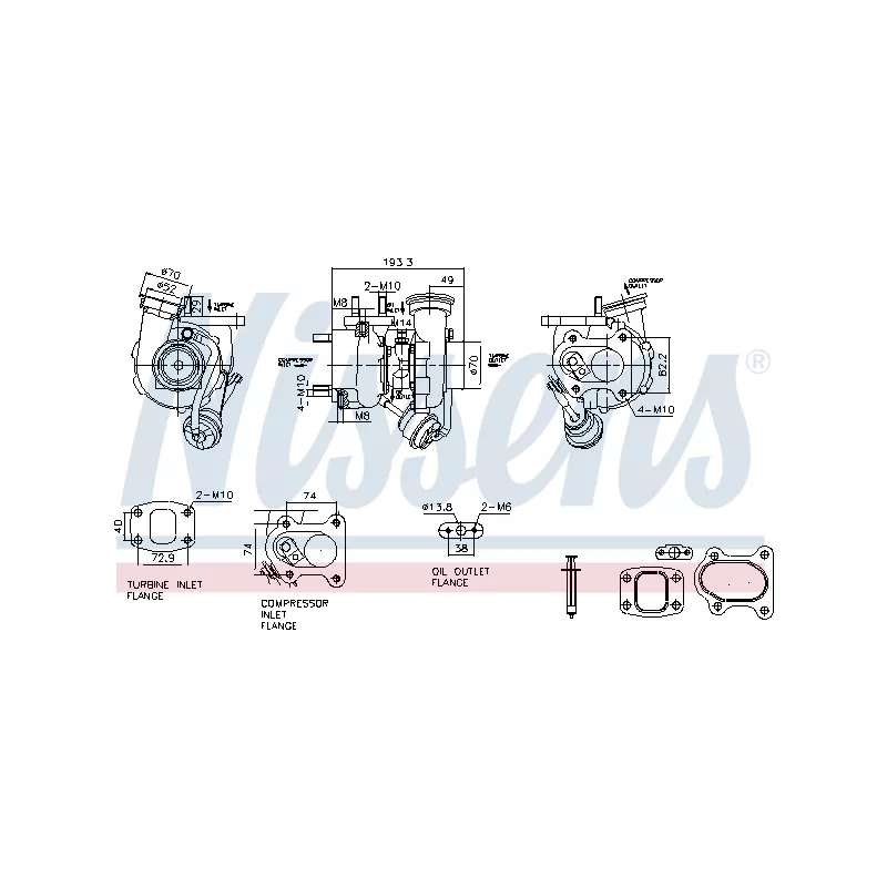 Turbocompresseur, suralimentation NISSENS 93829