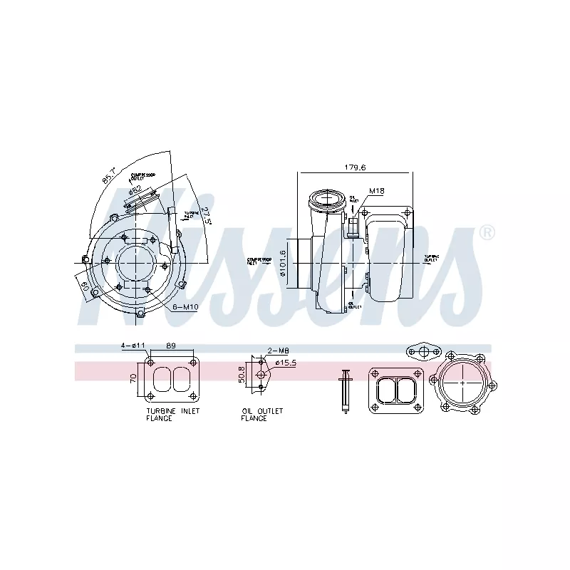 Turbocompresseur, suralimentation NISSENS 93782
