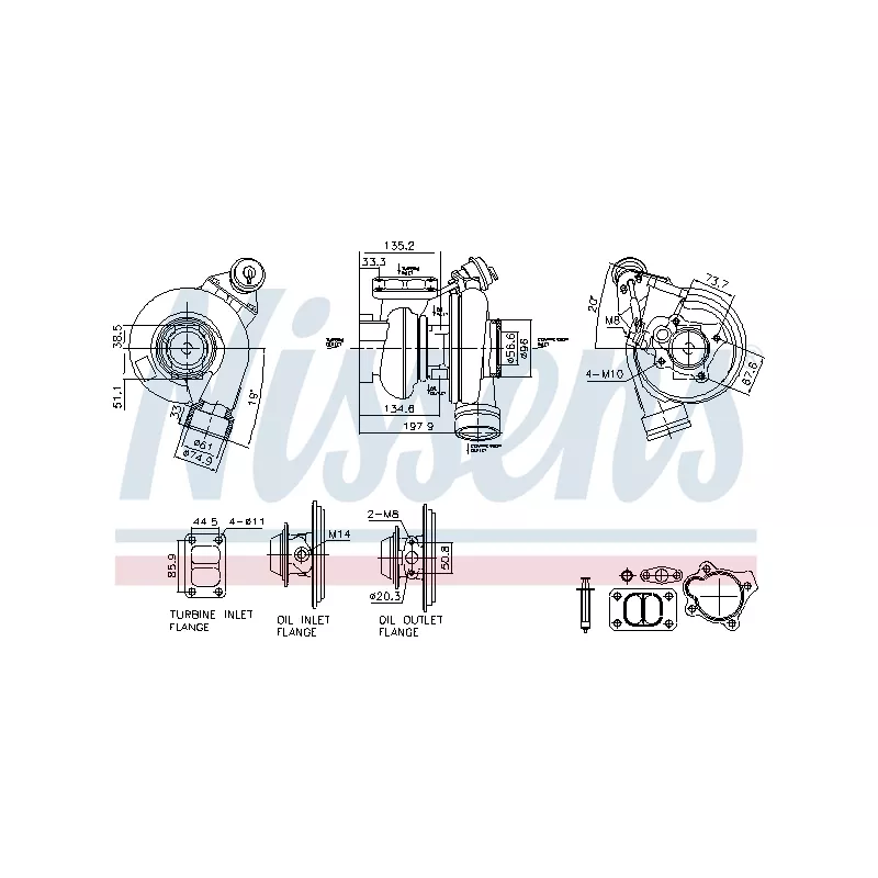 Turbocompresseur, suralimentation NISSENS 93759